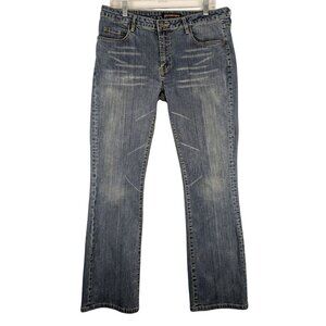 Pepe Jeans London Bootcut Low Rise Womens Blue 33/32 Denim Whiskered Y2K Vintage
